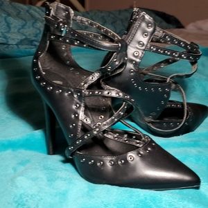 Black Strappy Heels Guess